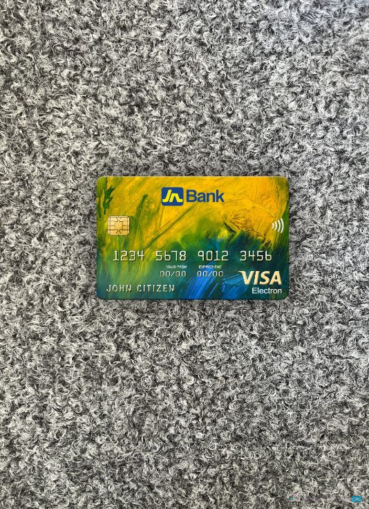 Download Jamaica National Bank visa electron card photolook front Photoshop template